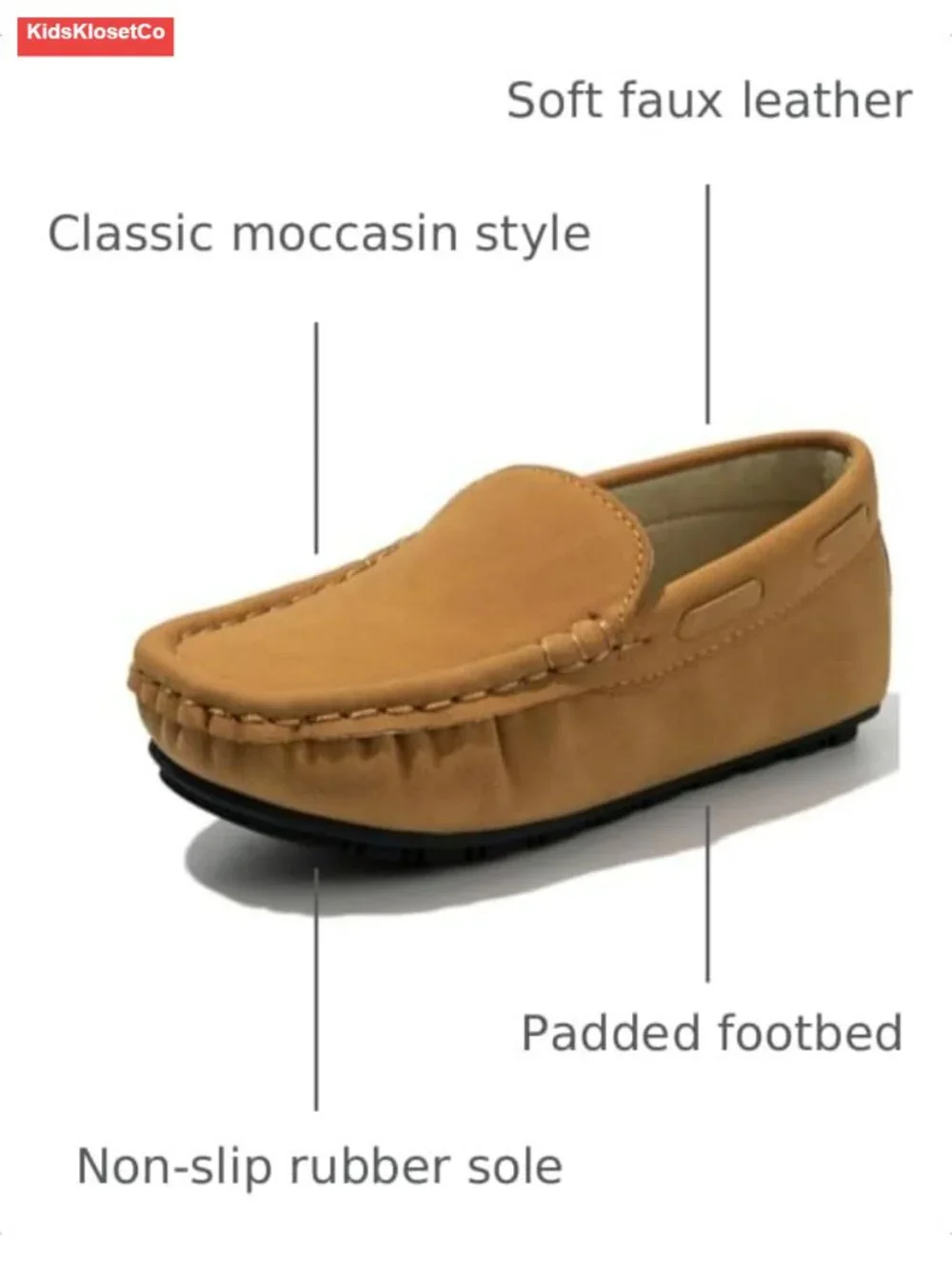 Boys Slip-On Loafers Soft Faux Leather Toddler Casual Mocc